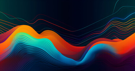 Abstract 3D Background wave background curve technology IA générative