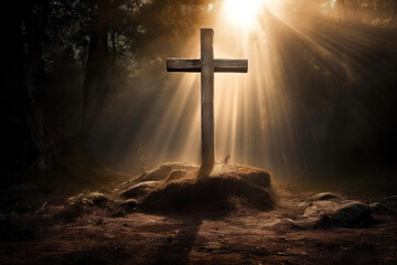 Fototapeta premium The cross is a symbol that has been used for centuries in various cultures and religions. In Christianity, it is the symbol of the sacrifice made by Jesus Christ for the sins of humanity.