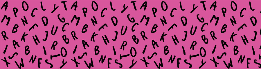 template with the image of keyboard symbols. set of letters. Surface template. purple background. Horizontal image. Banner for insertion into site.