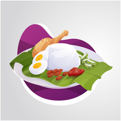 Free vector rice and curry with eggs and chicken