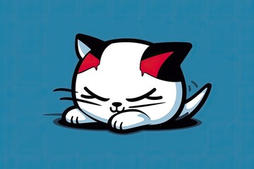 sleeping cartoon cat. Generative AI