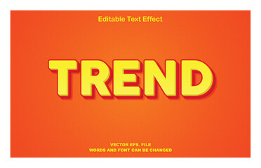 Orange and yellow color poster that says trend effect.