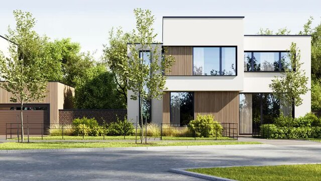 Street of new modern houses