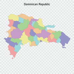 Isolated colored map of Dominican Republic with borders