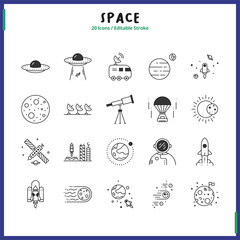 collection of icons about space