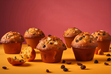 Muffin bakery cupcake colorful delicious food shop pastry artisan editorial style midcentury by AI Generative