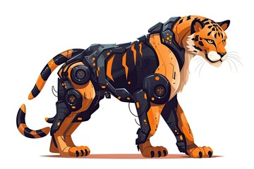 tiger wearing a futuristic suit. Generative AI