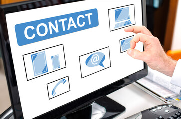 Contact concept on a computer monitor