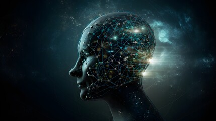 Obraz premium Artifical Intelligence, AI. Technology takes over the world, image for journal article or blog.