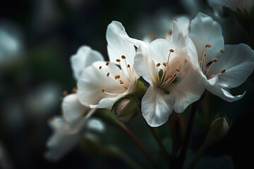 Fototapeta na wymiar White fruit blossoms in spring