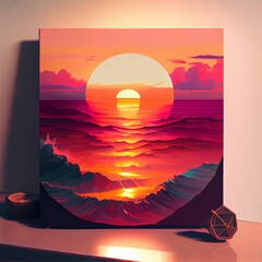 Picture of a sunset over the ocean