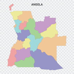 Isolated colored map of Angola