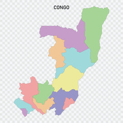 Isolated colored map of Congo