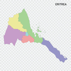 Isolated colored map of Eritrea