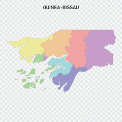 Isolated colored map of Guinea-Bissau