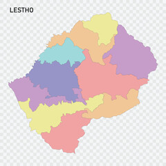 Fototapeta premium Isolated colored map of Lesotho