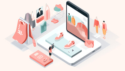 E - Commerce Platforms for Retailers icons, illustration style