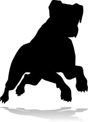 A detailed animal silhouette of a pet dog