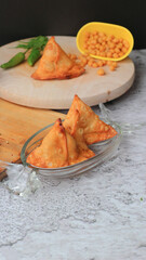 Aloo Samosa Indian Lunch, tasty spicy aloo samosa