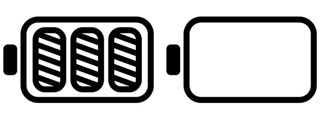 Smartphone Battery Icon transparent. Line illustration of battery. Full and empty battery sign,symbol.