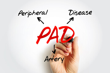 PAD Peripheral Artery Disease - circulatory problem in which narrowed arteries reduce blood flow to...