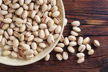Pistachios in a dish