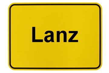 Illustration eines Ortsschildes der Gemeinde Lanz in Brandenburg
