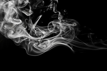 detailed white smoke on black background made with Generative AI