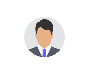 Fototapeta na wymiar User avatar. Man icon logo design. Male face silhouette with office suit and tie. User avatar profile. Business man icon for web and mobile vector design and illustration. 