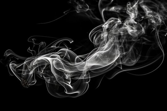detailed white smoke on black background made with Generative AI