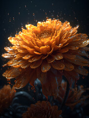 Naklejka na ściany i meble A Breathtaking and Detailed Shot of a Dewy Flower