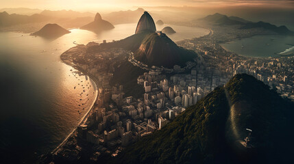 Rio de Janeiro. Breathtaking travel destination place. Generative AI