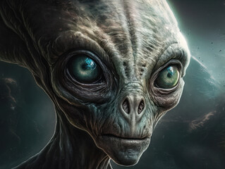 Portrait of an alien. Generative AI.