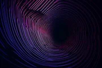 Abstract black and purple background with a pattern of concentric lines. Generative AI