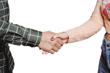 PNG of Casual Handshake. Male and Female Casual Handshake in isolated transparent PNG background.