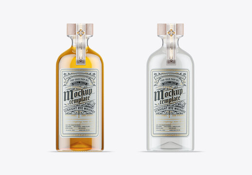 Set 2 Liquor Bottles Mockup