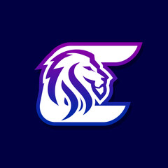 Letter C Lion Logo Design, Gaming Sport Icon