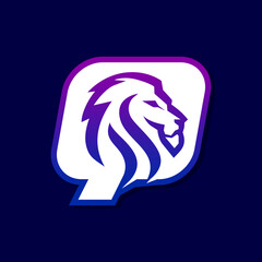 Letter Q Lion Logo Design, Gaming Sport Icon
