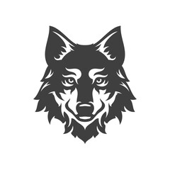 Wolf furry muzzle canine carnivorous forest predator camping hunting vintage icon design vector