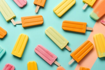 Popsicle Colorful Frozen treats sweet dessert summer sweet background wallpaper ice cream by AI Generative
