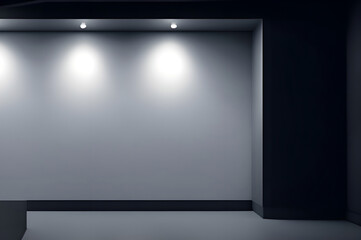 Obraz premium Empty light dark wall with beautiful chiaroscuro. Minimalist background for product presentation