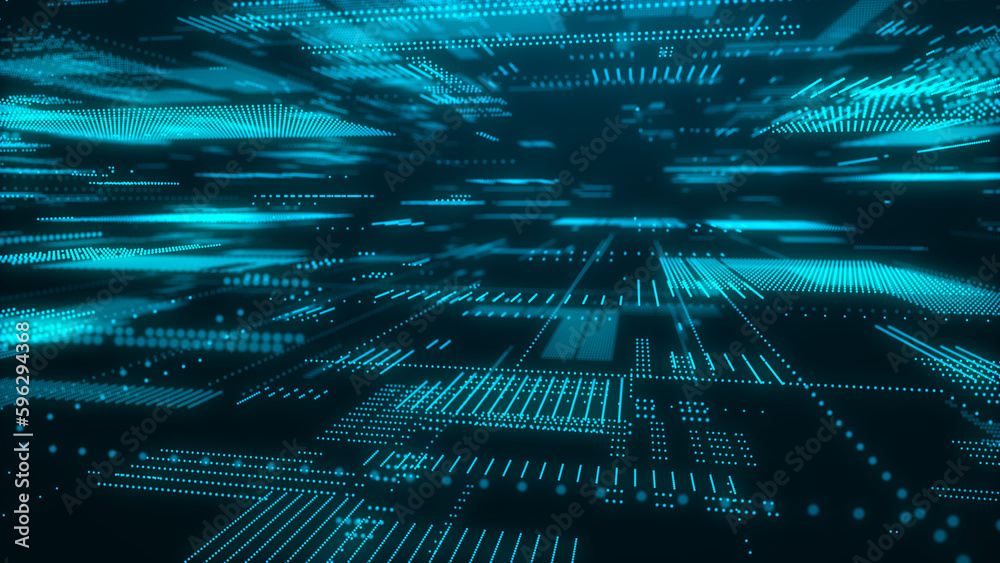 Poster future digital cyberspace. sorting and analysis digital data. technology matrix algorithm. security 