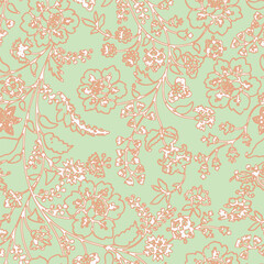 green pink  Abstract Floral seamless pattern design for fashion textiles, graphics, backgrounds and crafts