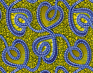 African ethnic traditional pattern. seamless beautiful Kitenge, chitenge, Ankara style. fashion design in colorful. abstract motif, African wax prints. - obrazy, fototapety, plakaty