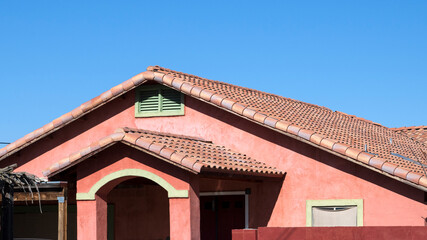 A colorful arizona pink house