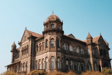 Fototapeta premium grand castle with a towering spire. Generative AI