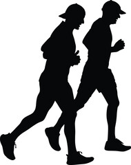 runner with cap silhouette vector