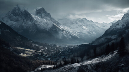 Fototapeta premium view of the mountains