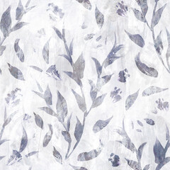 Subtle Leaves. Decorative seamless pattern. Repeating background. Tileable wallpaper print.