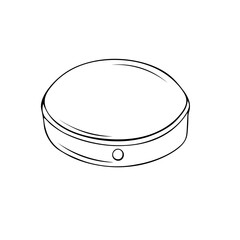 Hand drawn black and white Bendir drum of North Africa, Maghrib. Vector illustration